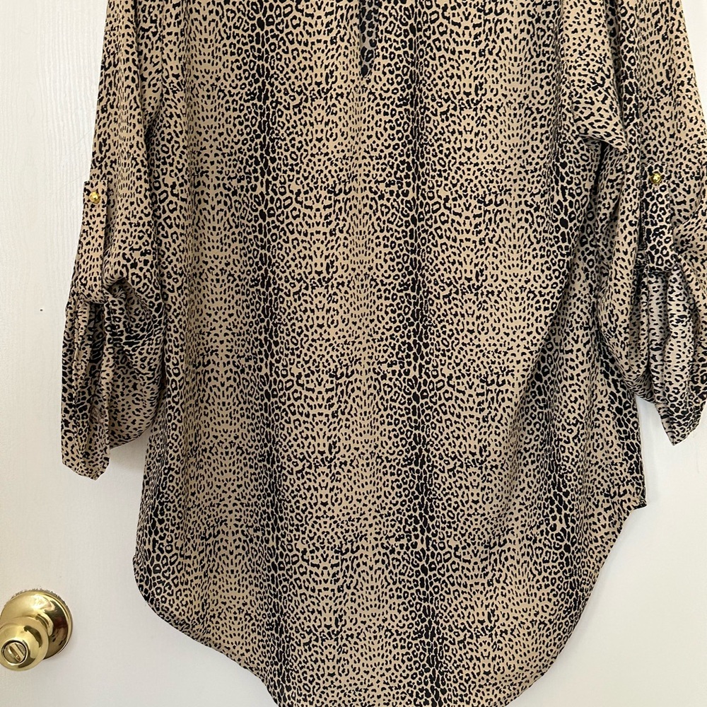 Lily White Leopard Print Blouse